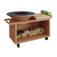 OFYR Plancha Grill Island Corten 100 PRO Teakholz