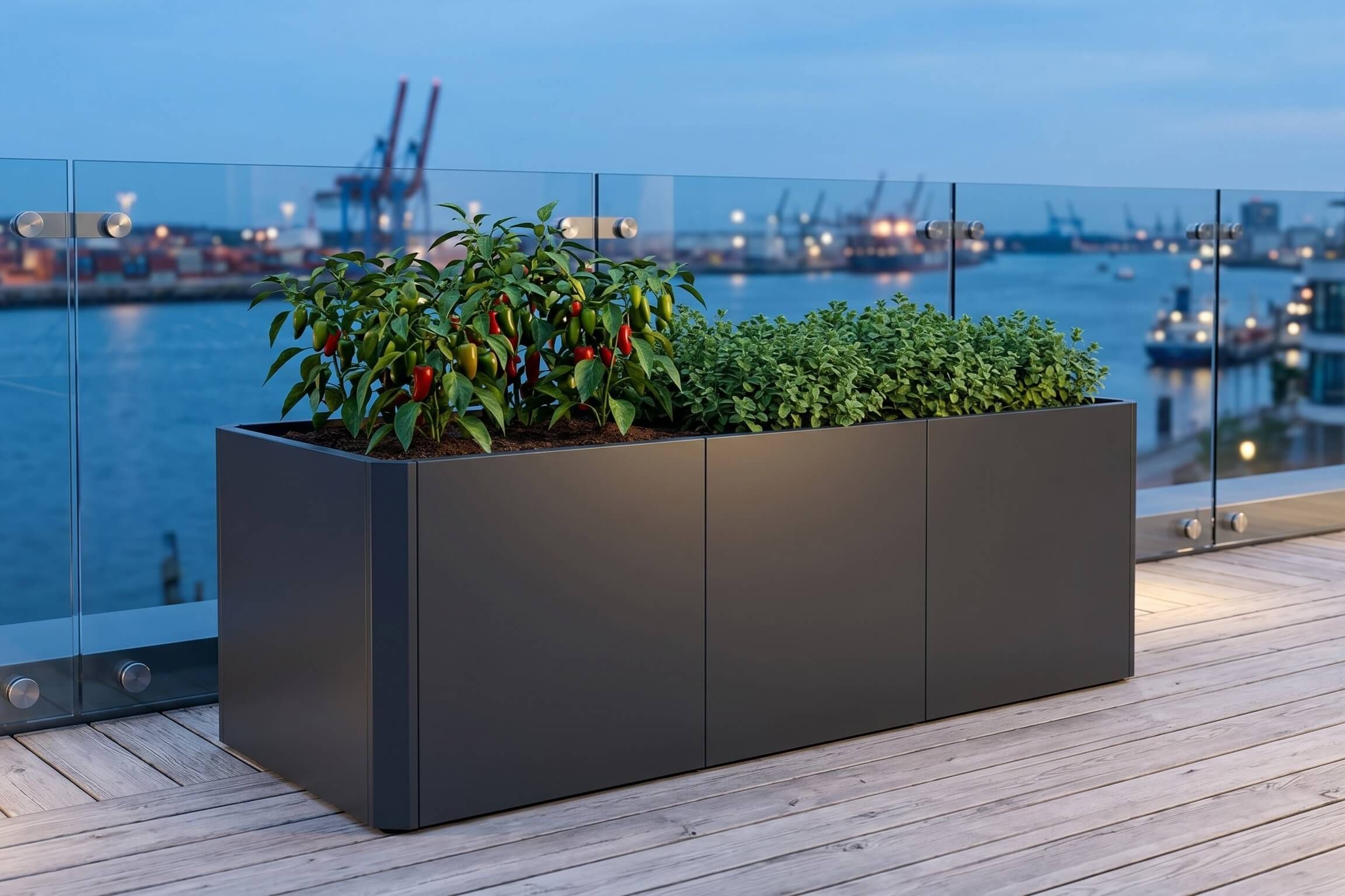 Premium Hochbeet aus Stahl anthrazit 200 x 80 x 75 cm