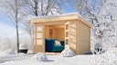 Vorschaubild Karibu Gartenhaus Blockbohlenhaus Olaf 3/5 - 28 mm mit erhöhter Schneelast (300 kg/m²)