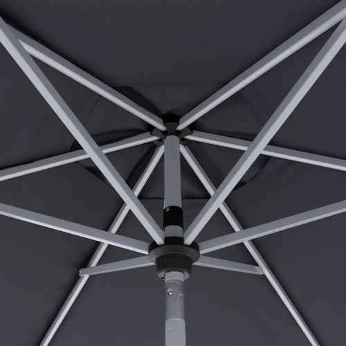 doppler Mittelmastschirm ACTIVE 300 Auto Tilt LED, Aluminium Silber / 100 % Polyester Anthrazit