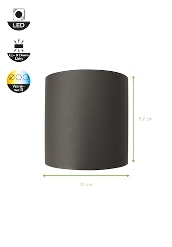ECO-LIGHT LED-Außenwandleuchte DODD Aluminium Druckguss anthrazit (AL5004 GR SMD)