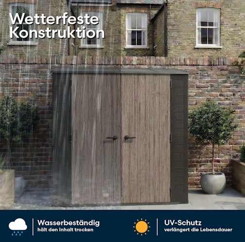 Suncast Kunststoff-Geräteschrank Modern (groß) - stahlverstärkt