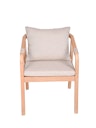 Vorschaubild Garden Pleasure Gartenmöbel Set BOGOTA, Tisch 150 x 85 + 4 Sessel, Akazie / Rope Hellgrau / Kissen 100 % Polyester Hellgrau