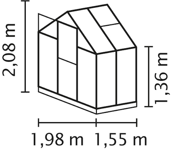 Vitavia Gewächshaus Eos 3100 inkl. 1 Dachfenster - 3,1 m²
