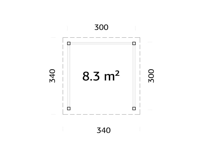 Palmako Carport/Pavillon Connect Lenna 8,3 m² Set 301 mit Geländer