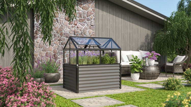 Vitavia Hochfrühbeet Zola mit 4 Dachfenstern  B 127 x T 89 x H 135 cm