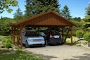 Vorschaubild Skan Holz Schwarzwald - Satteldach Doppelcarport Breite 684 cm