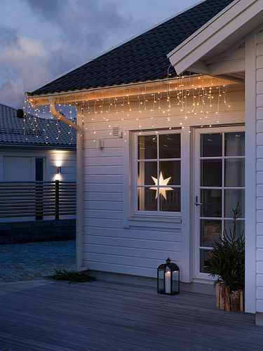 Konstsmide Weihnachtsbeleuchtung  LED Eisregenvorhang Bernstein 200 Dioden