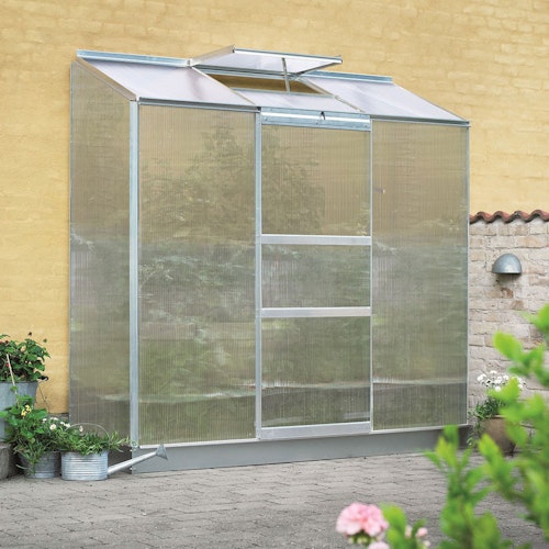 Halls Gewächshaus Altan - 0,91 m² / 1,33 m² Farbe: Aluminium
