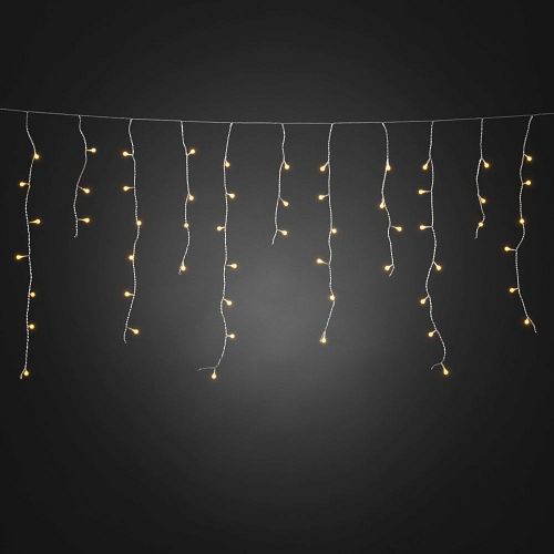 Konstsmide Weihnachtsbeleuchtung  LED Eisregen Lichtervorhang weiße Globes200