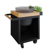OFYR Kamado Table Black 65 PRO Teakholz BGE