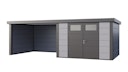 Vorschaubild Telluria Metallgerätehaus Classico 3330 mit Lounge Anbau large (ca. 344 cm Breite)