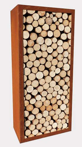 Badeko Holzregal „Lounge“ einfach – 160x70 cm in Edelrostoptik
