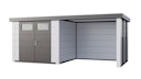 Vorschaubild Telluria Metallgerätehaus Classico 2724 mit Lounge Anbau small inkl. 2 Fenster