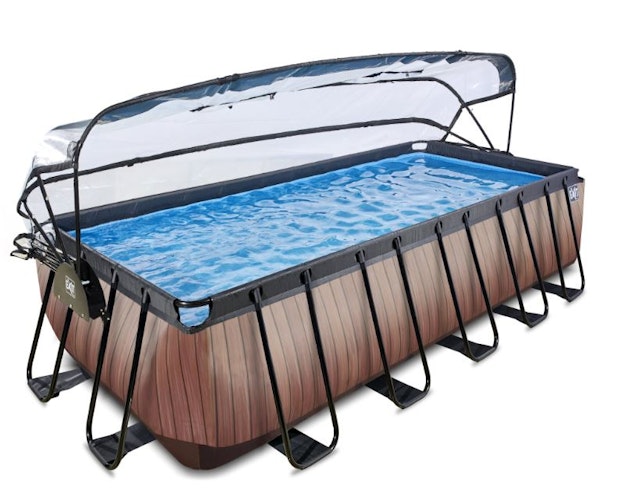 Exit rechteckiger Rahmenpool mit Sandfilteranlage, Wärmepumpe und Sonnendach 540 x 250 cm (Höhe 122cm)