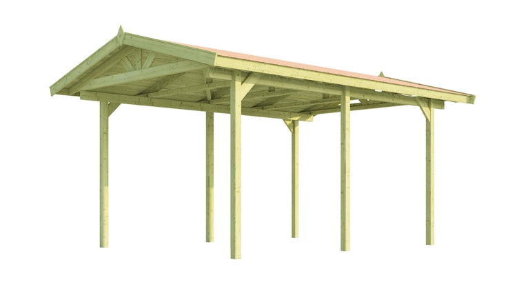 Weka Satteldachcarport 611 (Holzcarport)