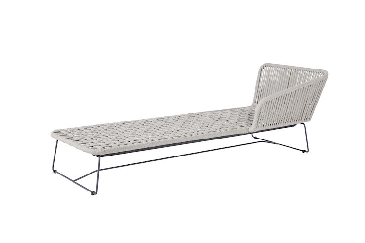 Diamond Garden Daybed MILOS rechts, Edelstahl Dunkelgrau / Rope Dunkelgrau / Sunproof (100 % Polypropylen)