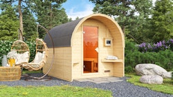 Karibu Gartensauna/Saunafass Fasshaus 2 inkl. gratis Sauna-Zubehörset im Wert von 234,94 €