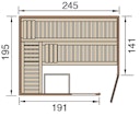 Vorschaubild Weka Premium Massivholzsauna Cubilis 3 Familiensauna mit Glastür+Fenster ohne Montageservice - 45 mm