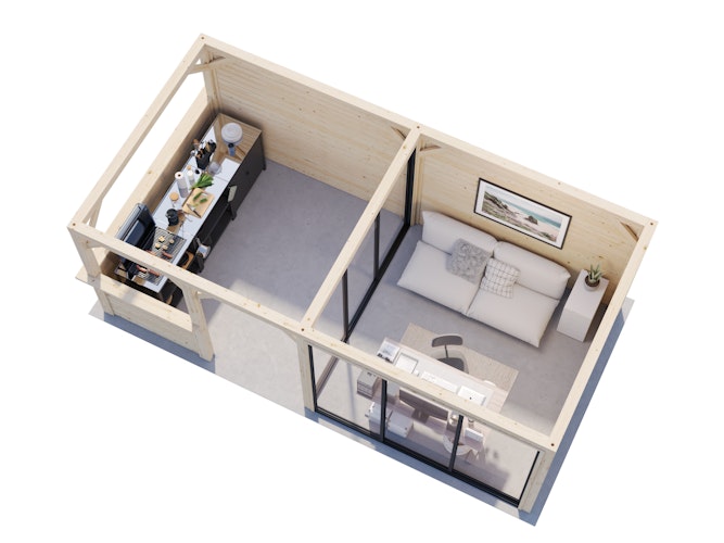 Palmako Pavillon Bianca 16,6 m² Set 207 Slide - 28 mm