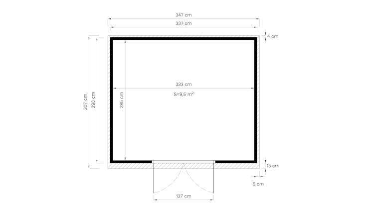 Bertilo Gartenhaus Borkum 2 - 19 mm