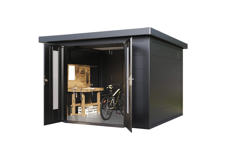 Wolff Finnhaus Premium Metall Gartenhaus Eirik 3030 Anthrazit
