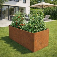 Premium Hochbeet aus Cortenstahl mit Rostpatina 160 x 80 x 75 cm