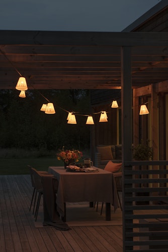 Konstsmide Weihnachtsbeleuchtung  LED Partyketten Erweiterung, 10 Birnen, bernsteinfarben (2334-830)