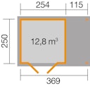 Vorschaubild Weka Gartenhaus 321 A mit 115 cm Anbau - 19 mm