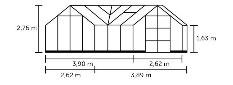 Halls Gewächshaus Garden Room SET inklusive Fundamantrahmen- 12,9 m²