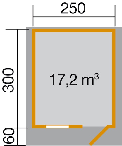 Weka Gartenhaus Premium28 FT mit Vordach (20 cm) - 28 mm