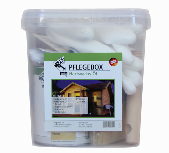 Karibu Pflegebox - Hartwachs-Öl für den Innenbereich von Gartenhäusern