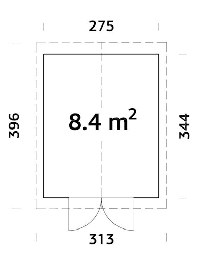 Palmako Gerätehaus Martin 8,4 m² - 18+70 mm
