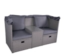 Vorschaubild Garden Pleasure Relax-Lounge SAINT-TROPEZ,  Polyrattan Grau / Kissen 100 % Polyester  Silbergrau