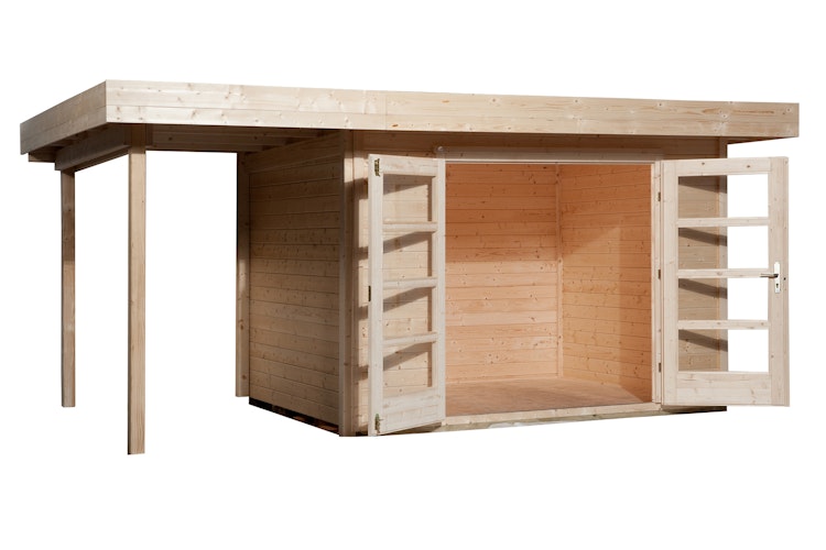 Weka Designhaus 126 A+ inkl. 150 cm Anbau und extra hoher Tür - 28 mm