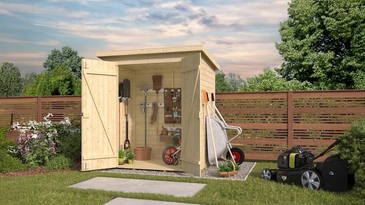 Weka Gartenhaus Mori mit Pultdach - 13 mm