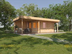 Wolff Finnhaus Gartenhaus Gunda 7228 inkl. Anbaudach - 40 mm 