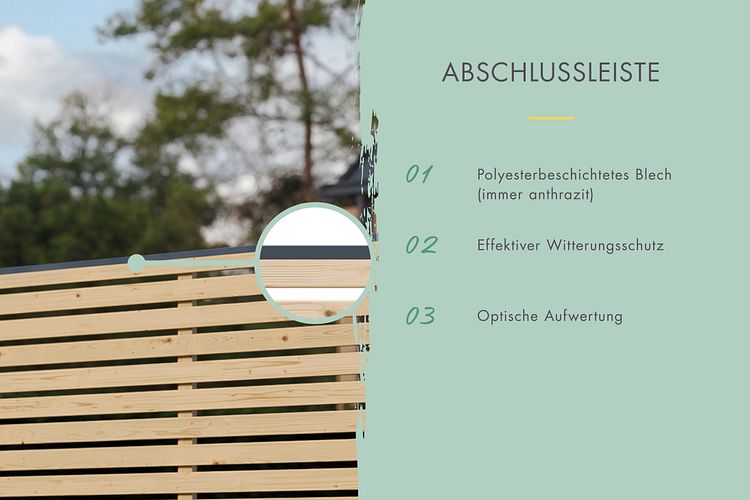 Karibu Sichtschutzzaun Lamelle 900 x 1860 mm 