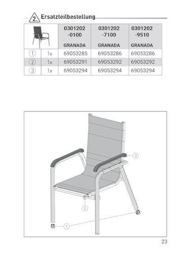 Kettler Ersatzteil Bodenschoner für Stapelsessel GRANADA & GRANADA PADDED, 4er Set
