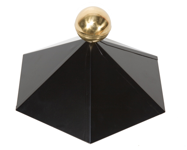 Wolff Finnhaus Dachhaube für Pavillon Kreta 6-eckig in schwarz mit Messingkugel und Platte