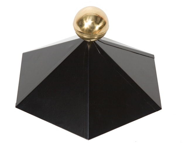 Wolff Finnhaus Dachhaube für Pavillon Kreta 6-eckig in schwarz mit Messingkugel und Platte