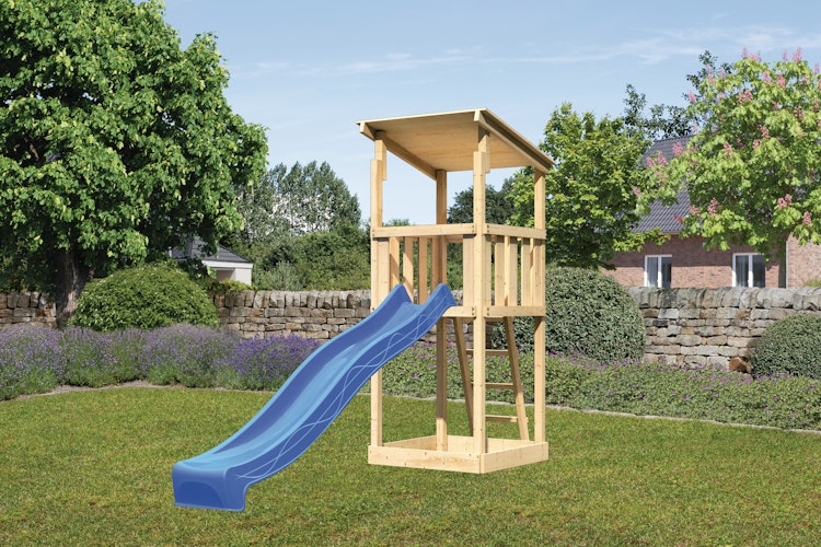 Akubi Kinderspielturm Anna mit Pultdach inkl. Wellenrutsche