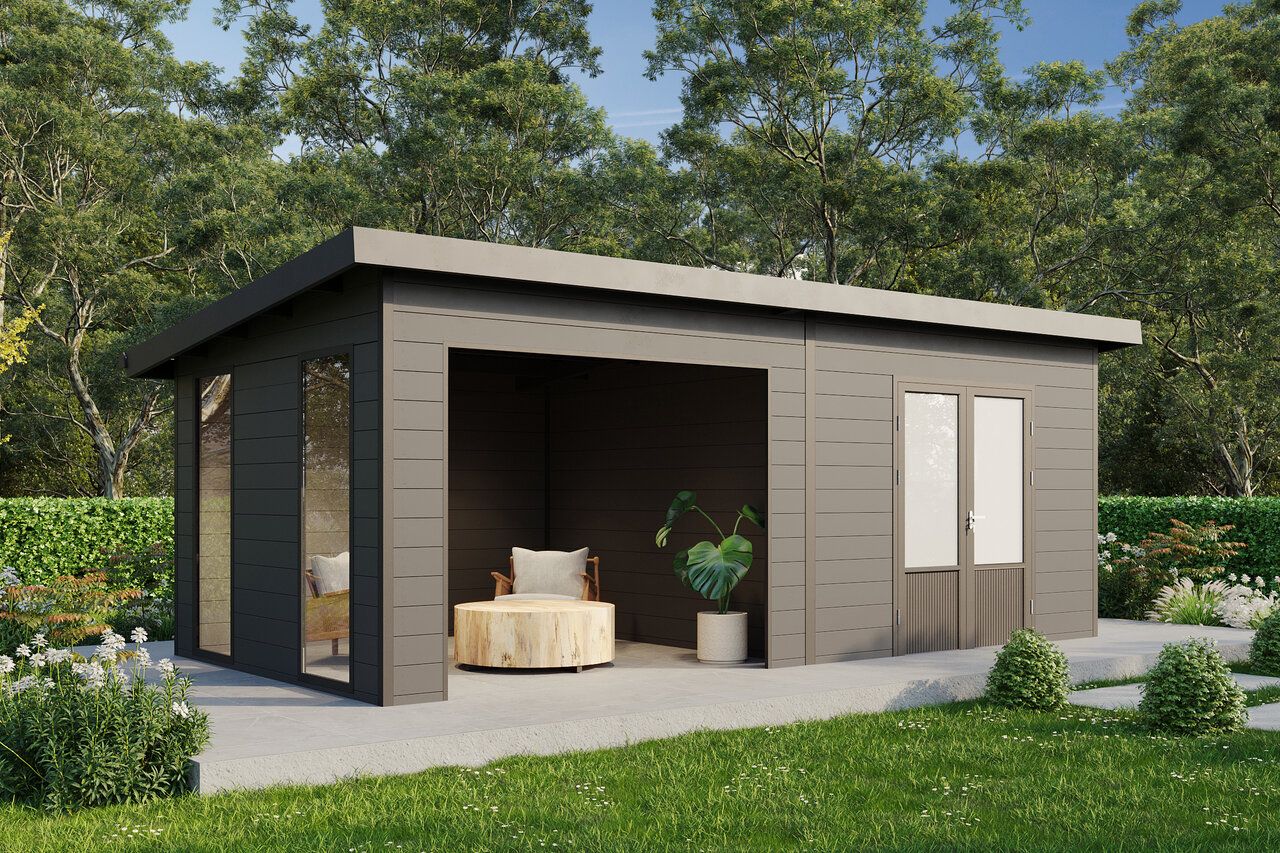 Wolff Finnhaus WPC Gartenhaus Tona 6024 mit Wandpaket - 28 mm