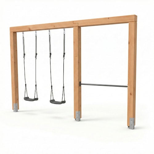 EXIT Linea Massiv 140 doppelte Holzschaukel mit Reckstange