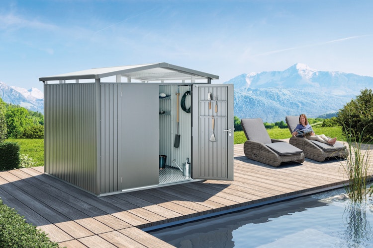 Biohort Gerätehaus Panorama mit Doppeltür