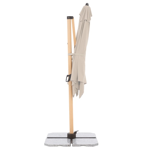 doppler Pendelschirm ALU WOOD 300 x 220, Aluminium Esche-Optik / 100 % Polyester 180 g/m²