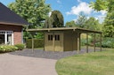 Vorschaubild Karibu Doppelcarport Eco 2 mit integriertem Abstellraum mittel - kesseldruckimprägniert