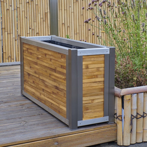 BambusBASIS Hochbeet mit Kokosfrostschutzmatte - Profile Edelstahl