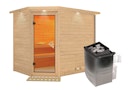 Vorschaubild Karibu Sauna Tanami - Massivholzsauna mit Eckeinstieg 38 mm inkl. gratis Sauna-Zubehörset im Wert von 234,94 €