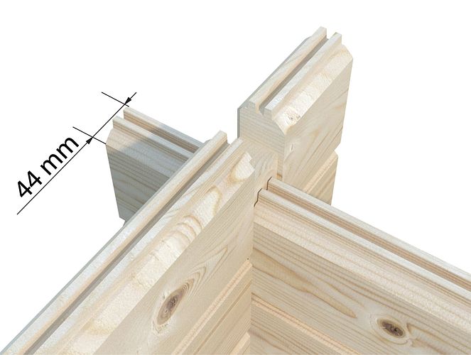 Palmako Garage Roger 28,4 m² - 44 mm - mit Holztoren